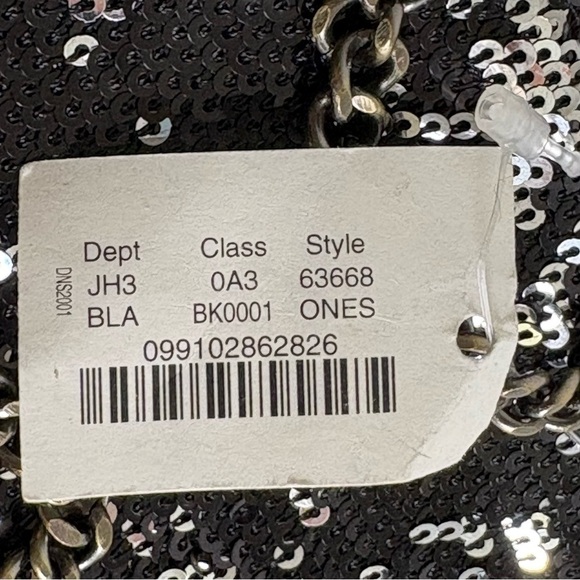 J. CREW Factory Black Silver Sequins Chain Strap Crossbody Sparkly Elegant Bag - Picture 14 of 16